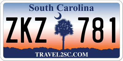 SC license plate ZKZ781