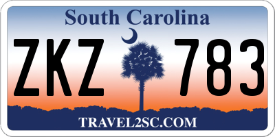 SC license plate ZKZ783