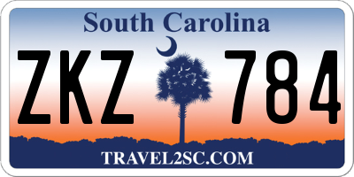SC license plate ZKZ784