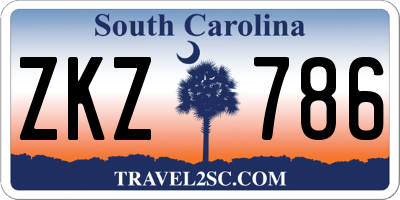 SC license plate ZKZ786