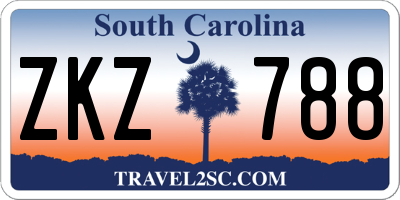 SC license plate ZKZ788