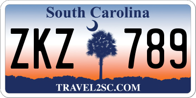 SC license plate ZKZ789
