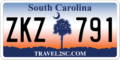 SC license plate ZKZ791