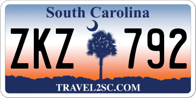 SC license plate ZKZ792