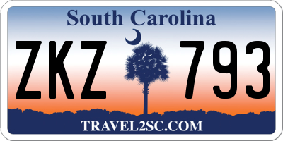 SC license plate ZKZ793