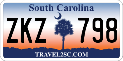 SC license plate ZKZ798
