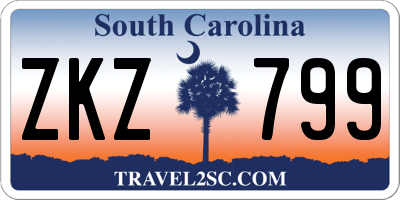 SC license plate ZKZ799