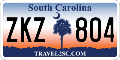 SC license plate ZKZ804
