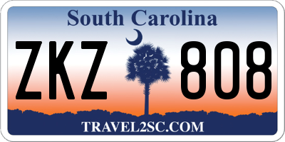 SC license plate ZKZ808