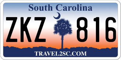SC license plate ZKZ816