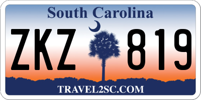 SC license plate ZKZ819