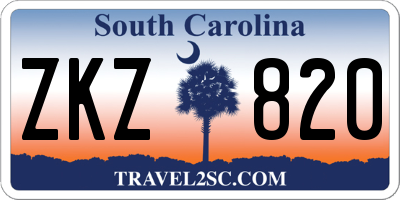 SC license plate ZKZ820