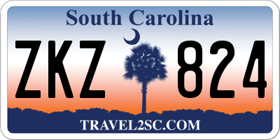 SC license plate ZKZ824