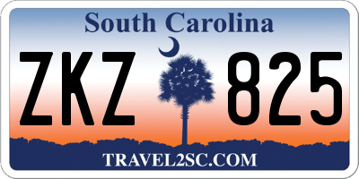 SC license plate ZKZ825