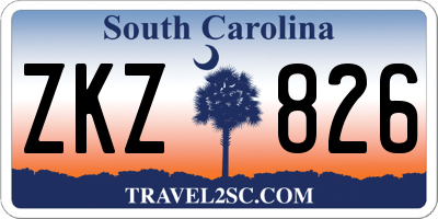 SC license plate ZKZ826