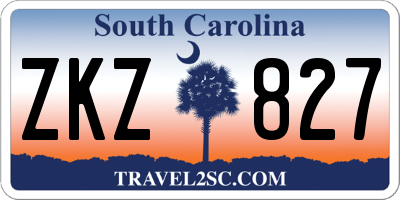 SC license plate ZKZ827