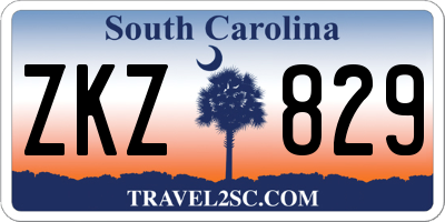 SC license plate ZKZ829