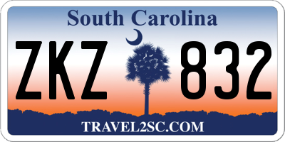 SC license plate ZKZ832