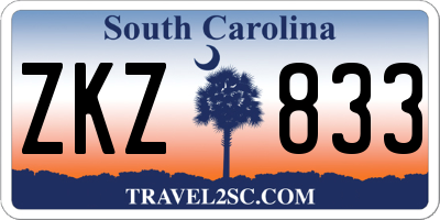 SC license plate ZKZ833