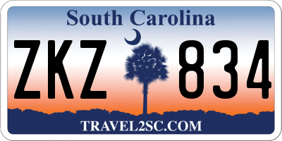 SC license plate ZKZ834
