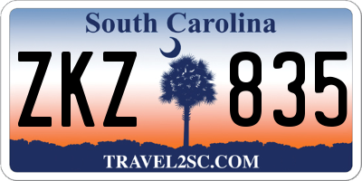 SC license plate ZKZ835