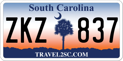 SC license plate ZKZ837