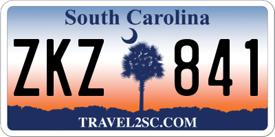 SC license plate ZKZ841