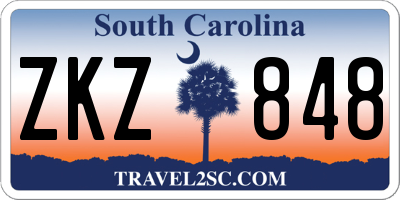 SC license plate ZKZ848