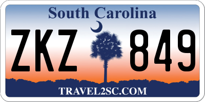 SC license plate ZKZ849