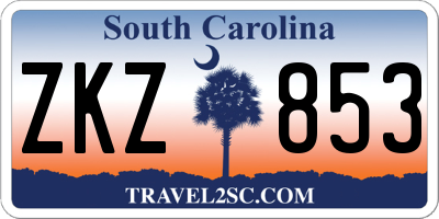 SC license plate ZKZ853