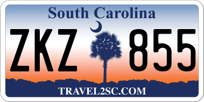 SC license plate ZKZ855