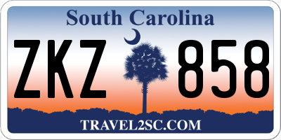 SC license plate ZKZ858