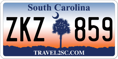 SC license plate ZKZ859