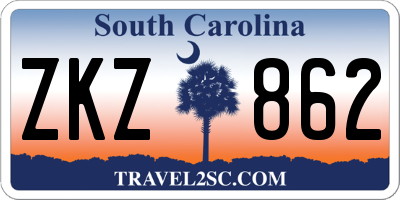 SC license plate ZKZ862