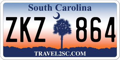 SC license plate ZKZ864