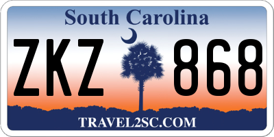 SC license plate ZKZ868