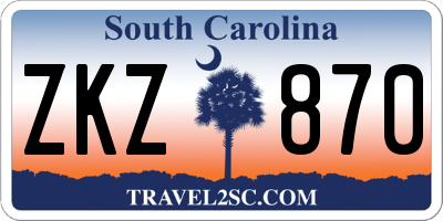 SC license plate ZKZ870