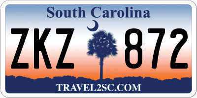 SC license plate ZKZ872