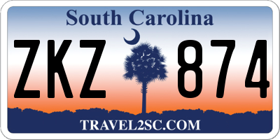 SC license plate ZKZ874