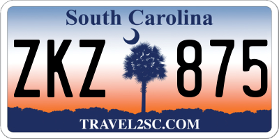 SC license plate ZKZ875