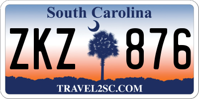 SC license plate ZKZ876