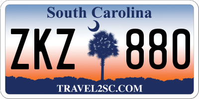 SC license plate ZKZ880