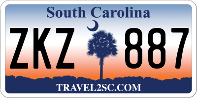 SC license plate ZKZ887