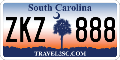 SC license plate ZKZ888