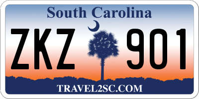 SC license plate ZKZ901