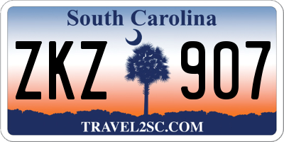 SC license plate ZKZ907