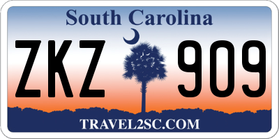 SC license plate ZKZ909