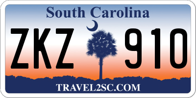 SC license plate ZKZ910