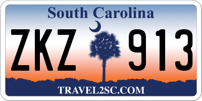 SC license plate ZKZ913