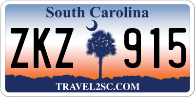SC license plate ZKZ915